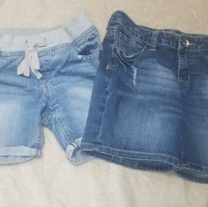 Set of 2 Justice Denim shorts